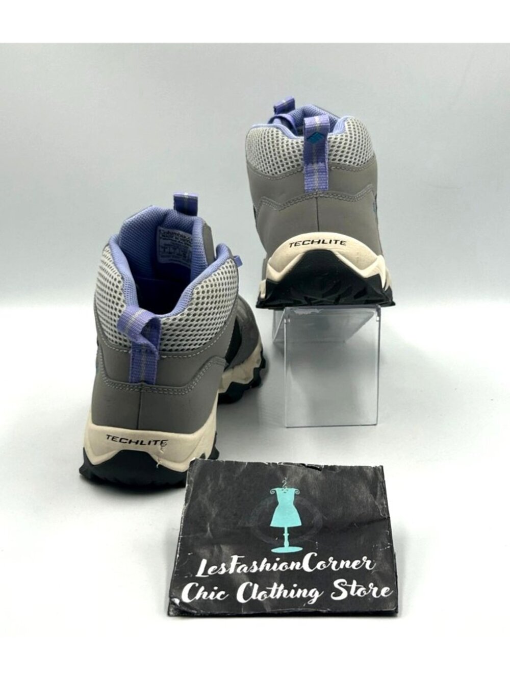 Columbia Women's Gray Purple Mesh Flow Centre All-Terrain Hiking Boots Sz 9 3531 - Picture 4 of 16